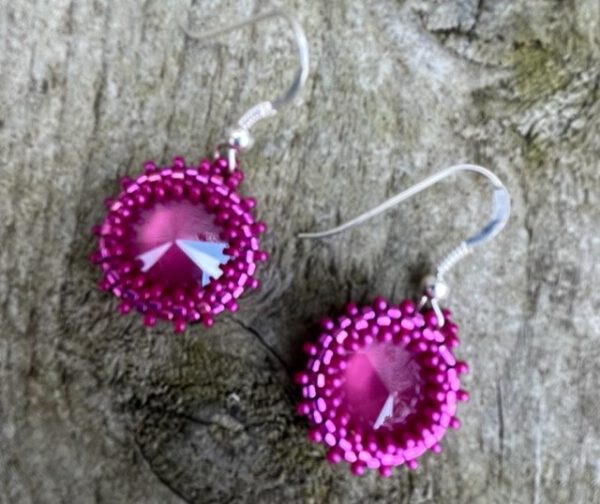 Oorbellen Simple Swarovski Fuchsia