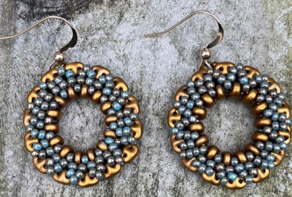 Oorbellen Wheelies Gold-Turquoise