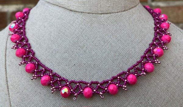 Ketting Rondelle Fuchsia / Hot Pink