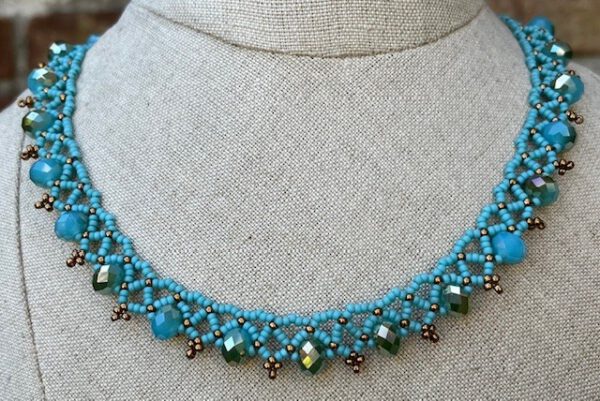 Ketting Rondelle Turquoise-Bronze