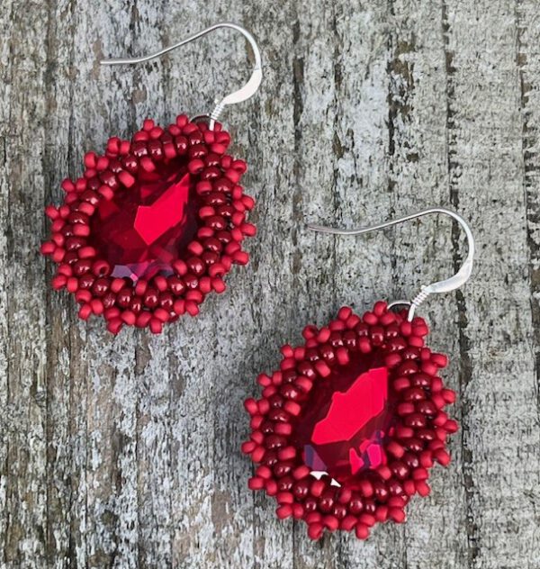 Oorbellen Bling Drops Red