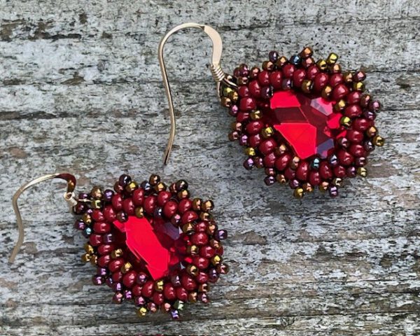 Oorbellen Mini Bling Drops Red