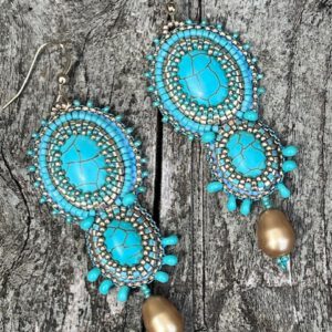 Oorbellen Long Turquoise