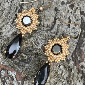 Oorbellen Frozen Small Black