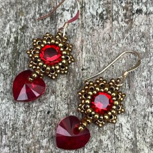 Oorbellen Frozen Heart Red