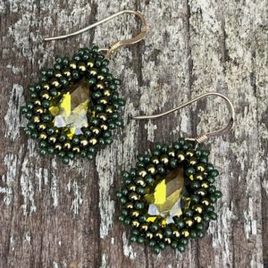 Oorbellen Mini Bling Drops Olive