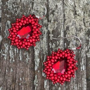Oorbellen Mini Bling Drops Red II