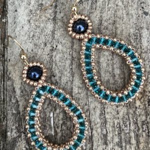 Oorbellen Double Drops Turquoise