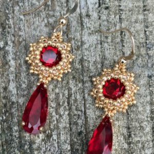 Oorbellen Frozen Small Red