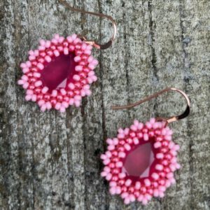 Oorbellen Mini Bling Drops Hot Pink