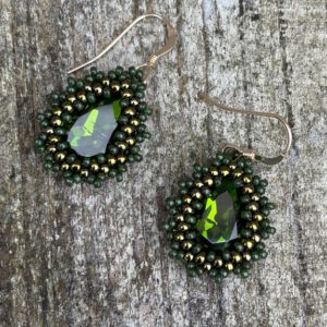 Oorbellen Mini Bling Drops Olive
