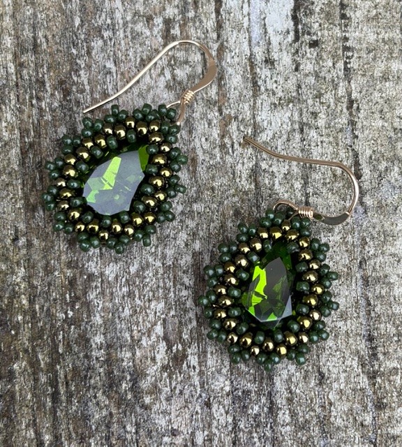 Oorbellen Mini Bling Drops Olive