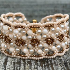 Armband Maroon Cream & Bronze