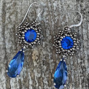 Oorbellen Frozen Small Blue-Silver