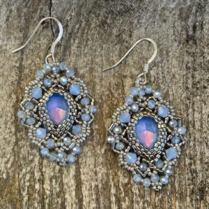Oorbellen Art Deco Blue & Silver
