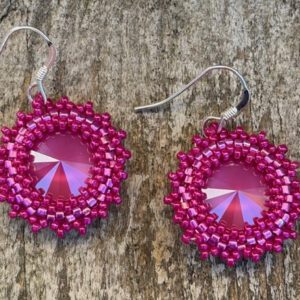 Oorbellen Simple Swarovski Fuchsia