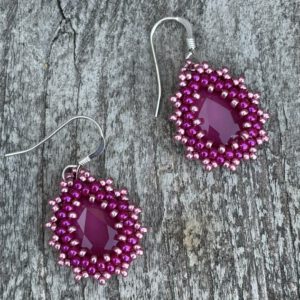 Oorbellen Mini Bling Drops Fuchsia