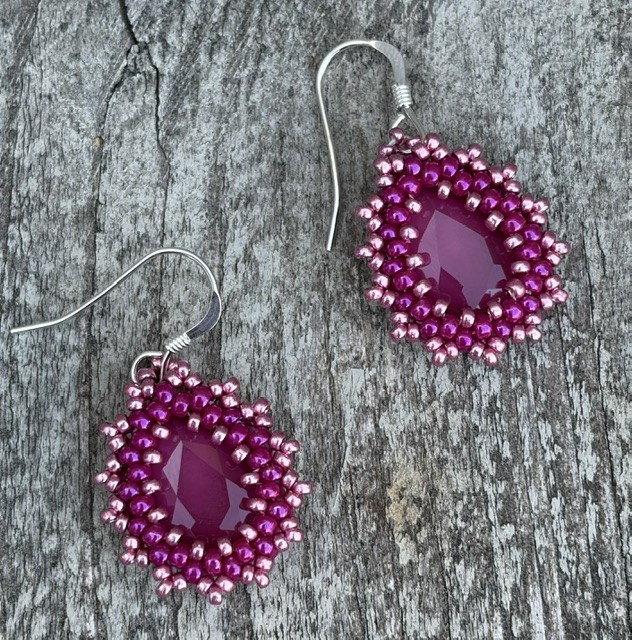 Oorbellen Mini Bling Drops Fuchsia