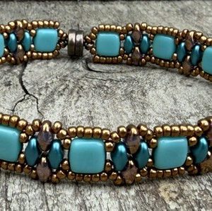 Armband Stacker Turquoise & Bronze