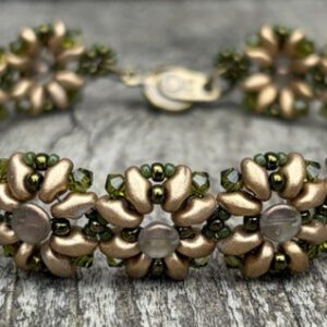 Armband Tiny Buttons Olive & Gold