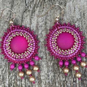 Oorbellen It Rains Pearls fuchsia
